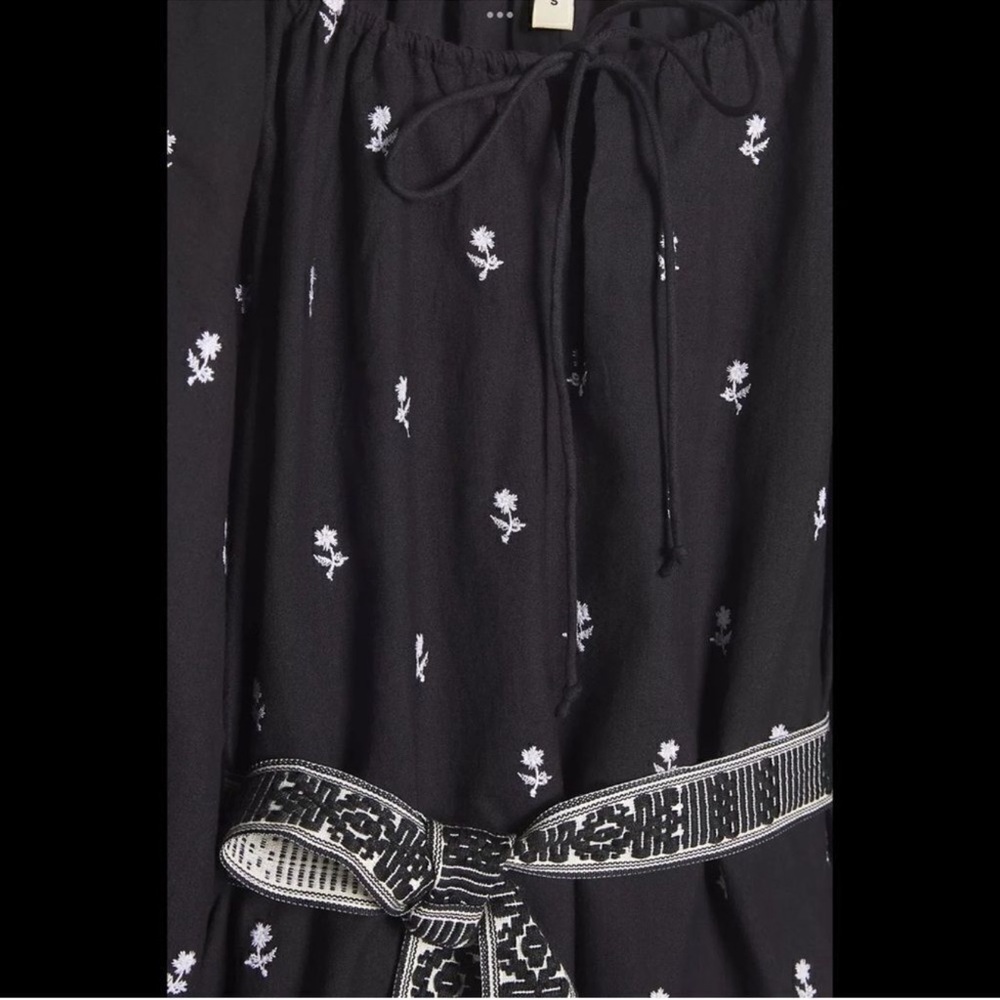 Anthropologie Cleobella Sahra Black Embroidered Mini Dress-Small - Picture 4 of 4